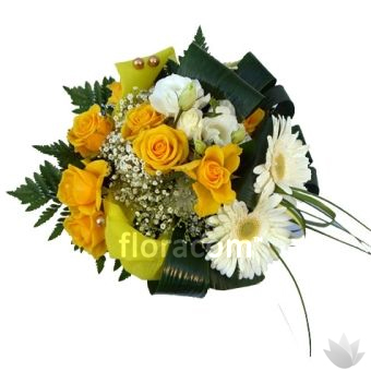 bouquet particolare di rose e gerbere