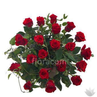 Bouquet corto di rose rosse