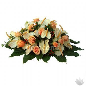 Centrotavola anthurium e rose